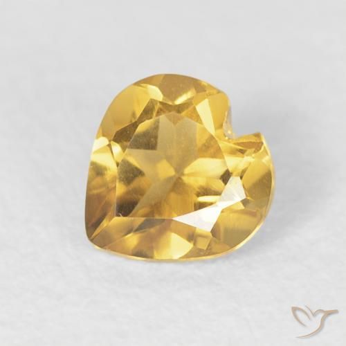 0.42ct Naturale Oro brillante Citrino, Cuore, VVS