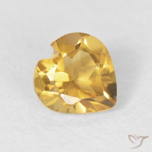 Citrino Oro brillante naturale da 0.42 ct, Cuore, VVS