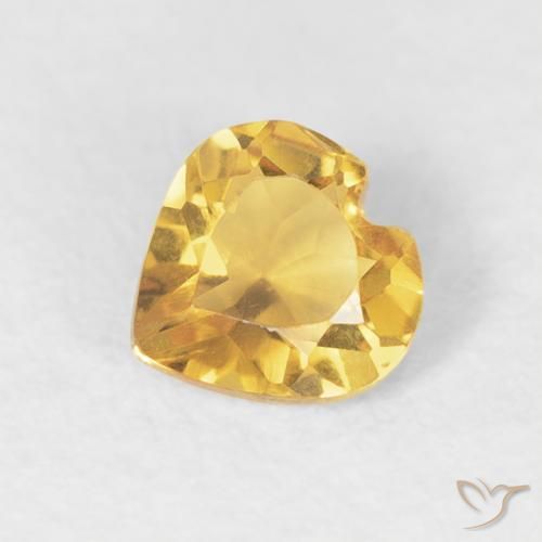 Citrino Oro medio naturale da 0.35 ct, Cuore, VVS