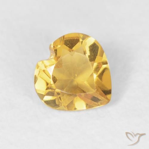 Citrino Oro medio naturale da 0.35 ct, Cuore, VVS