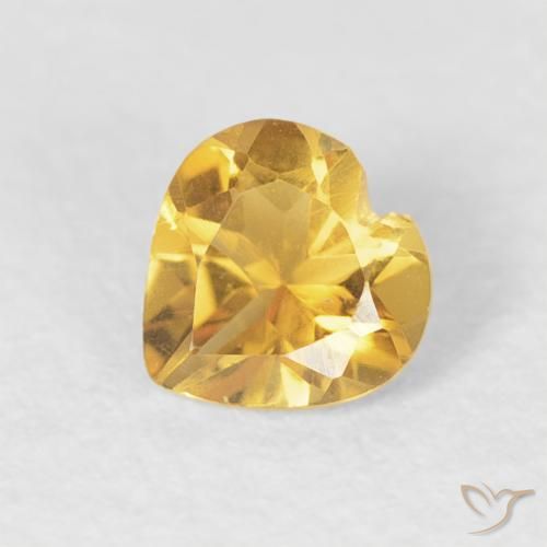 0.38ct Naturale Dorato Citrino, Cuore, VVS