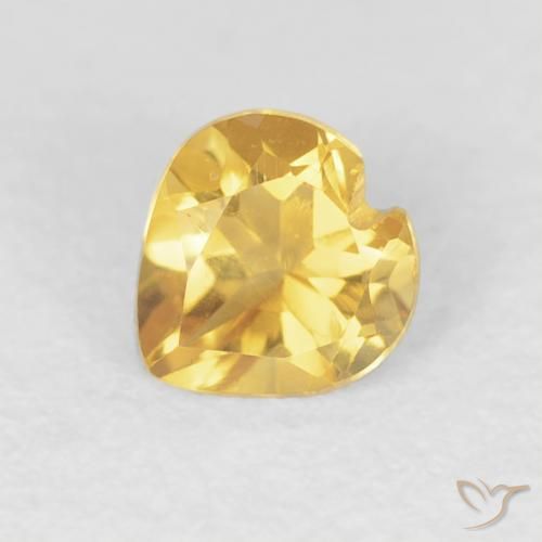 0.42ct Naturale Dorato Citrino, Cuore, VVS