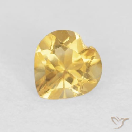 0.64ct Naturale Oro medio Citrino, Cuore, VVS