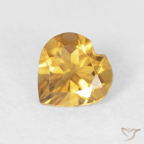0.44ct Naturale Oro medio Citrino, Cuore, VVS