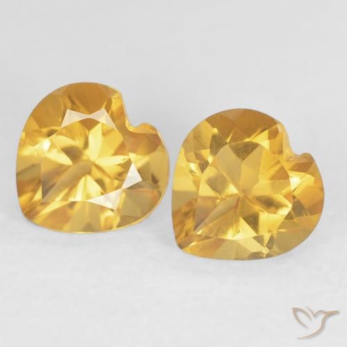 1.42ctw Naturale Arancio Dorato Profondo Citrino, Cuore, VVS