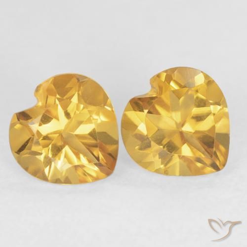 Gemme di Citrino Arancio Dorato Profondo naturale da 1.42 ct, Cuore, VVS