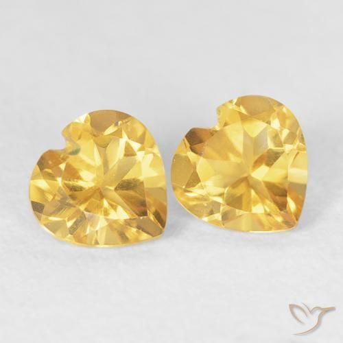 Gemme di Citrino Oro brillante naturale da 0.84 ct, Cuore, VVS