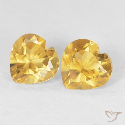 0.90ctw Naturale Oro brillante Citrino, Cuore, VVS