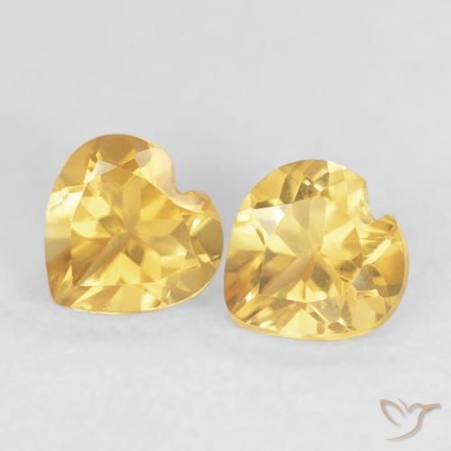 0.92ctw Naturale Oro brillante Citrino, Cuore, VVS