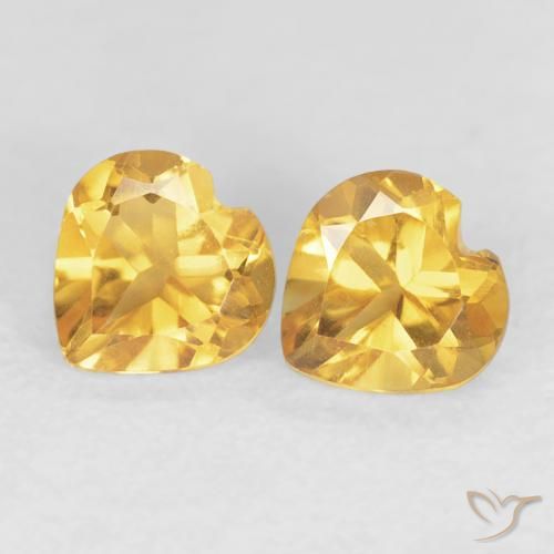 Gemme di Citrino Oro medio naturale da 0.90 ct, Cuore, VVS
