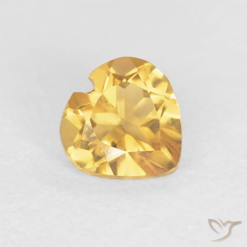 Citrino Oro brillante naturale da 0.38 ct, Cuore, VVS-VS