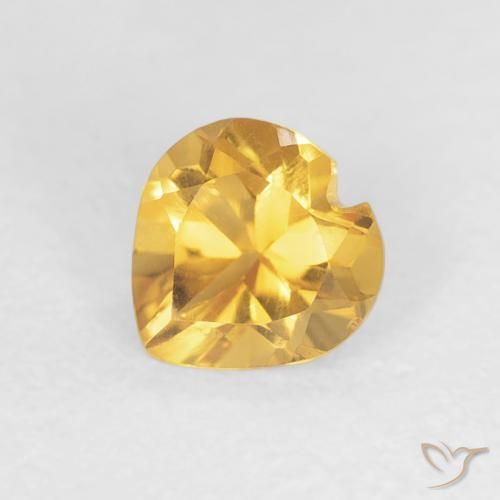 0.41ct Naturale Oro brillante Citrino, Cuore, VVS-VS