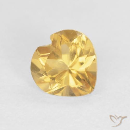 Citrino Oro medio naturale da 0.78 ct, Cuore, VVS-VS