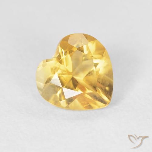 Citrino Oro medio naturale da 0.68 ct, Cuore, VVS-VS