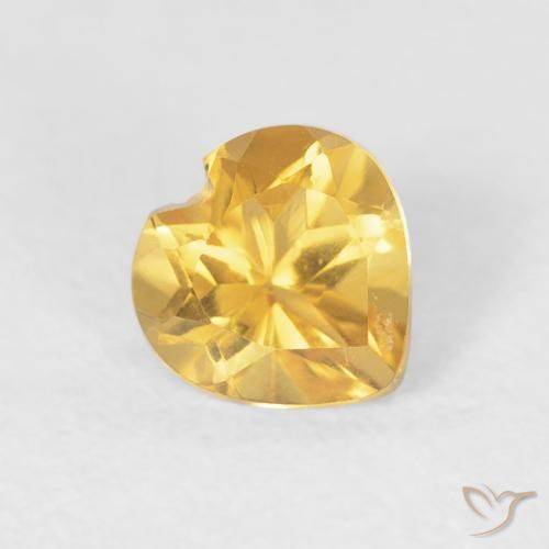Citrino Oro brillante naturale da 0.47 ct, Cuore, VVS-VS