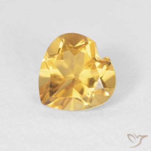 Citrino Oro brillante naturale da 0.71 ct, Cuore, VVS-VS