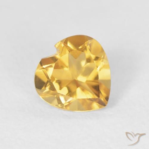 Citrino Oro brillante naturale da 0.71 ct, Cuore, VVS-VS