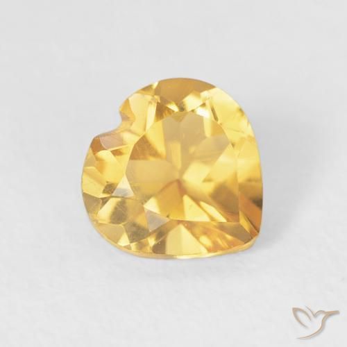 Citrino Oro medio naturale da 0.79 ct, Cuore, VVS-VS