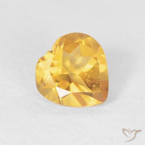 0.40ct Naturale Oro brillante Citrino, Cuore, VVS-VS