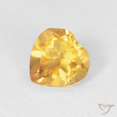Citrino Oro brillante naturale da 0.40 ct, Cuore, VVS-VS