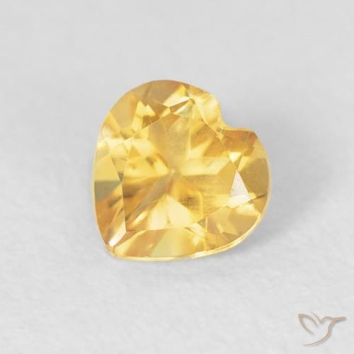 Citrino Oro medio naturale da 0.44 ct, Cuore, VVS-VS