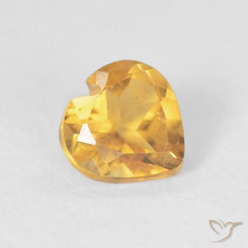 Citrino Arancio Dorato Profondo naturale da 0.40 ct, Cuore, VVS-VS