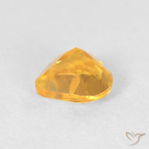 Citrino Arancio Dorato Profondo naturale da 0.40 ct, Cuore, VVS-VS