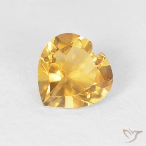 Citrino Oro brillante naturale da 0.38 ct, Cuore, VVS-VS