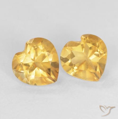 Gemme di Citrino Oro medio naturale da 1.50 ct, Cuore, VS