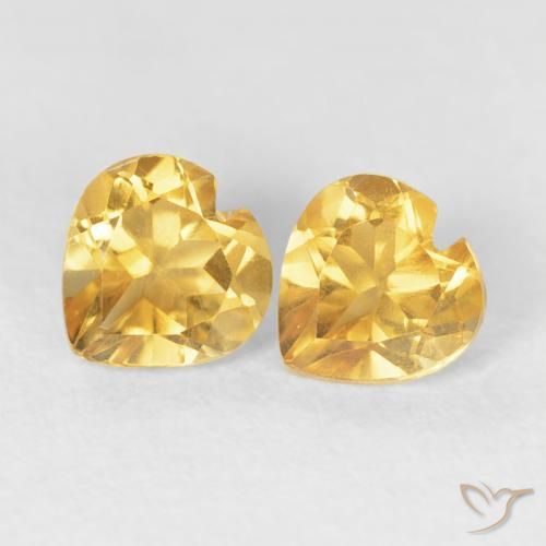 0.93ctw Naturale Oro medio Citrino, Cuore, VS