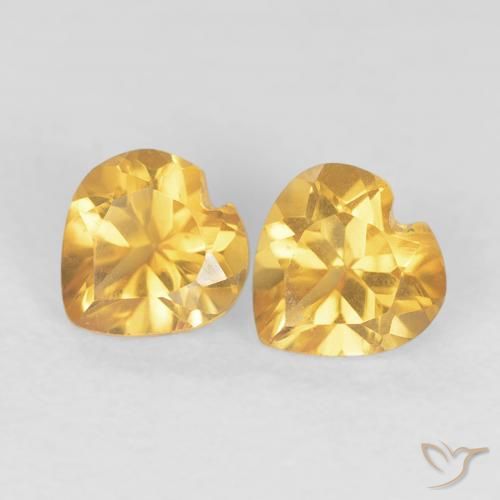 0.89ctw Naturale Oro brillante Citrino, Cuore, VS