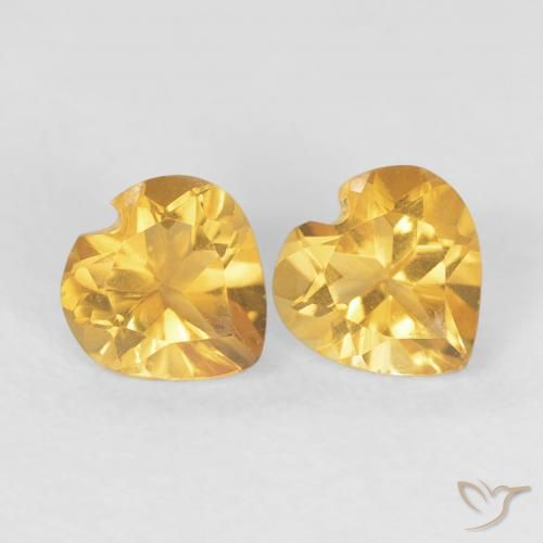 Gemme di Citrino Oro brillante naturale da 0.89 ct, Cuore, VS