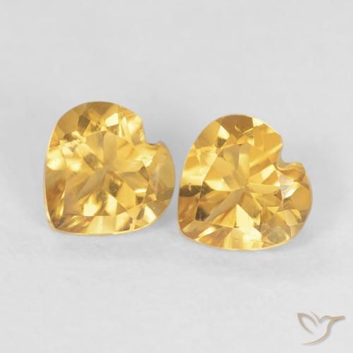 0.90ctw Naturale Medium Dark-Golden Citrino, Cuore, VS