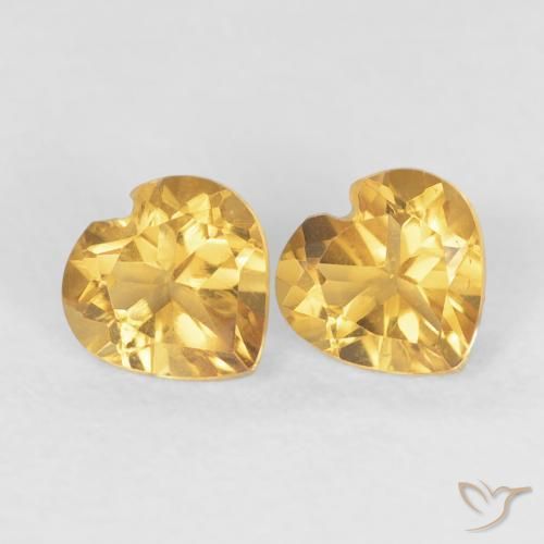 Gemme di Citrino Medium Dark-Golden naturale da 0.90 ct, Cuore, VS