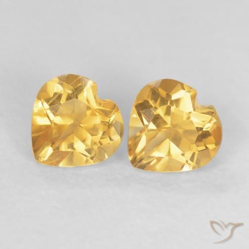 0.89ctw Naturale Arancio Dorato Profondo Citrino, Cuore, VS