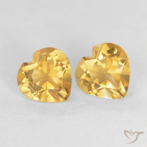 Gemme di Citrino Arancio Dorato Profondo naturale da 0.89 ct, Cuore, VS