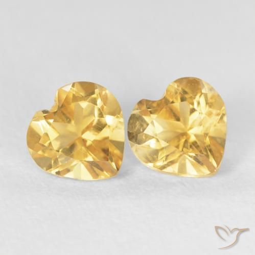 1.49ctw Naturale Oro medio Citrino, Cuore, VVS-VS
