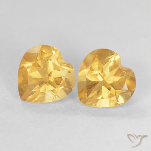 1.54ctw Naturale Oro medio Citrino, Cuore, VVS-VS