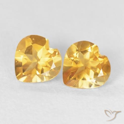 0.82ctw Naturale Medium Dark-Golden Citrino, Cuore, VVS-VS