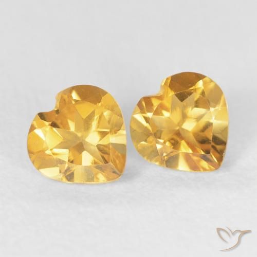 Gemme di Citrino Medium Dark-Golden naturale da 0.82 ct, Cuore, VVS-VS