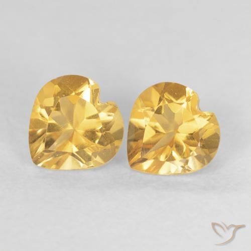 0.88ctw Naturale Arancio Dorato Profondo Citrino, Cuore, VVS-VS