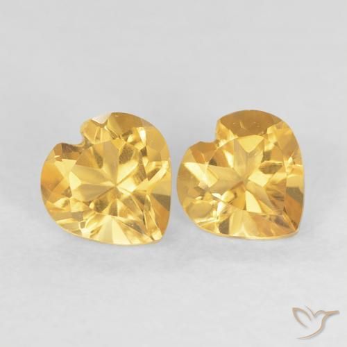 Gemme di Citrino Arancio Dorato Profondo naturale da 0.88 ct, Cuore, VVS-VS