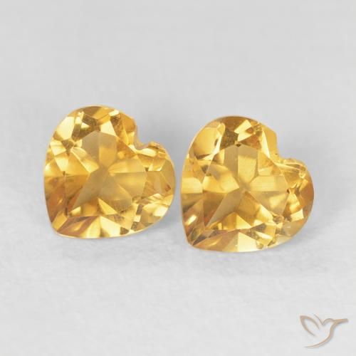 0.82ctw Naturale Arancio Dorato Profondo Citrino, Cuore, VVS-VS