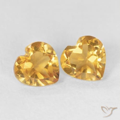Gemme di Citrino Arancio Dorato Profondo naturale da 0.82 ct, Cuore, VVS-VS