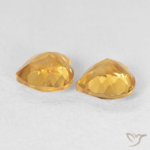 Gemme di Citrino Arancio Dorato Profondo naturale da 0.82 ct, Cuore, VVS-VS