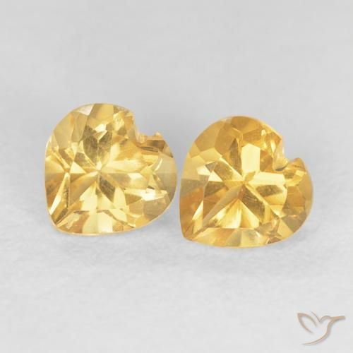 0.89ctw Naturale Arancio Dorato Profondo Citrino, Cuore, VVS-VS
