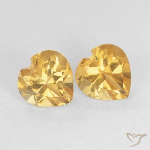 Gemme di Citrino Arancio Dorato Profondo naturale da 0.89 ct, Cuore, VVS-VS