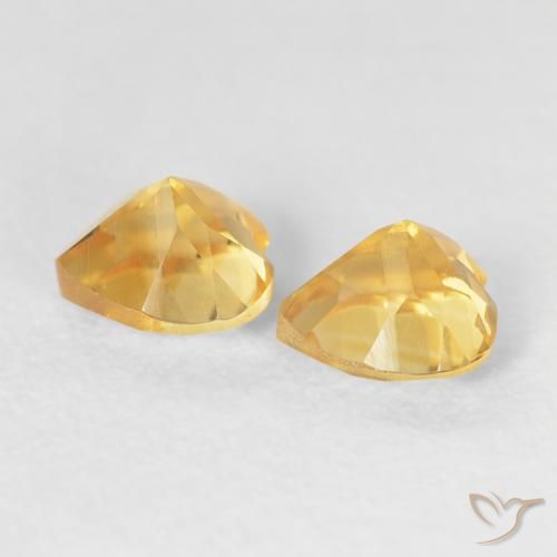 Gemme di Citrino Arancio Dorato Profondo naturale da 0.89 ct, Cuore, VVS-VS