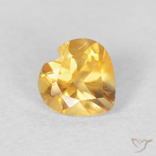 Citrino Oro brillante naturale da 0.44 ct, Cuore, VVS-VS