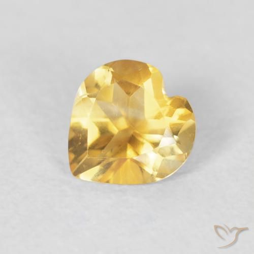 0.58ct Naturale Dorato medio Citrino, Cuore, VVS-VS